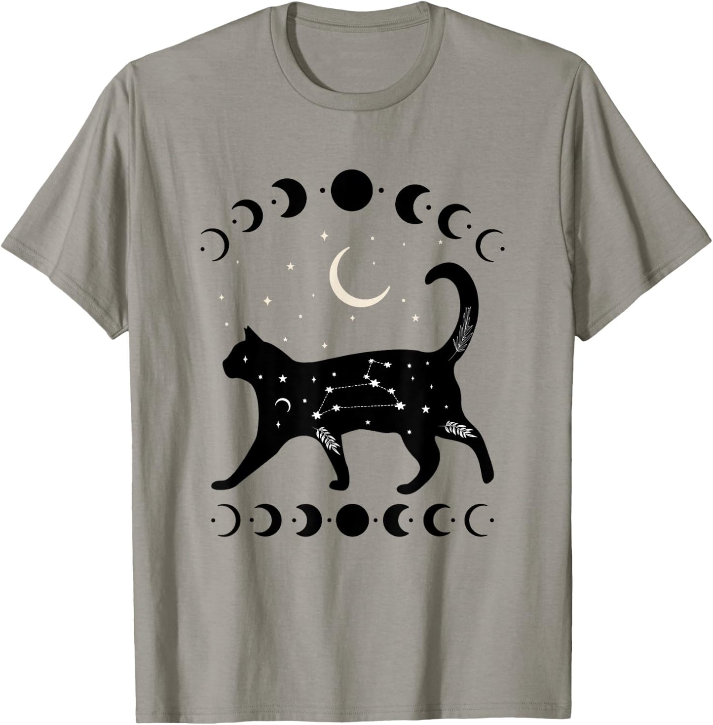 Crescent Moon Cat Star Mystical Celestial Women Men Kids T-Shirt - T-Shirt | Sand