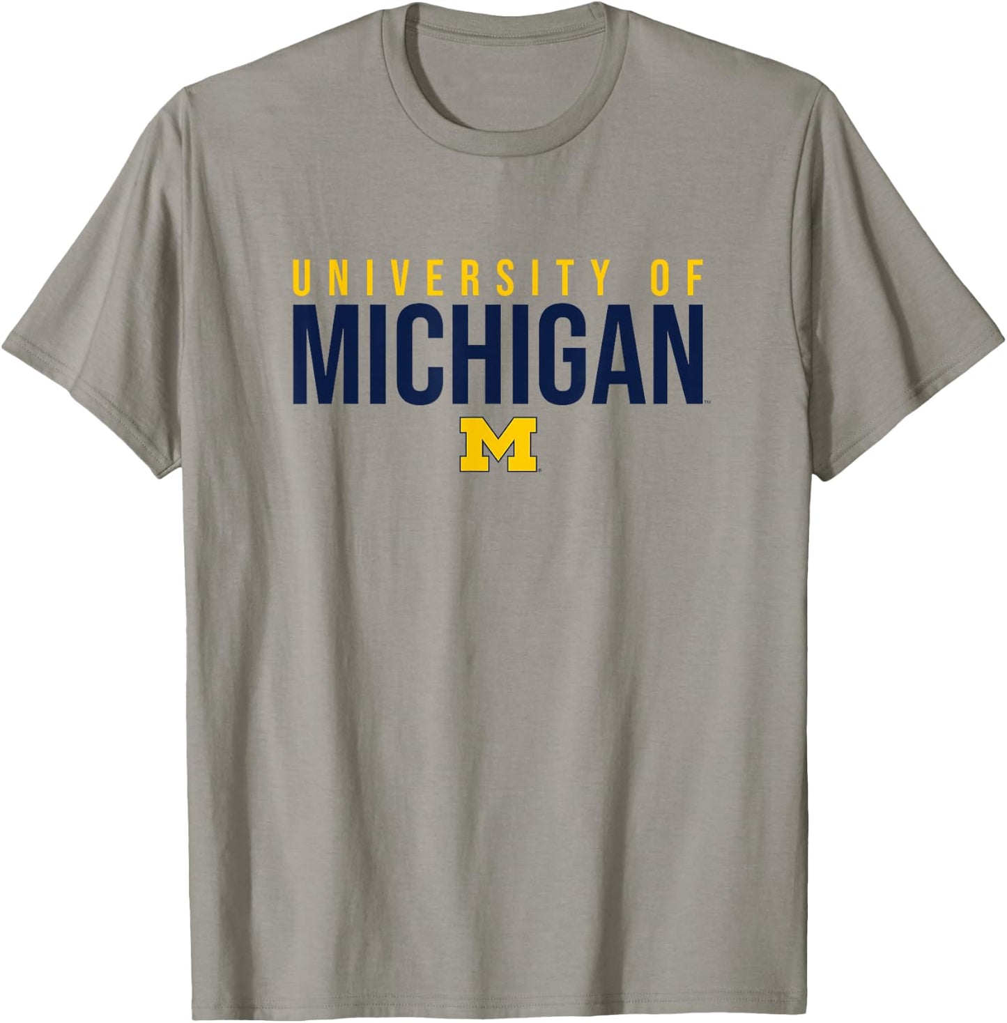 University of Michigan Wolverines U of M Stacked T-Shirt - T-Shirt | Sand