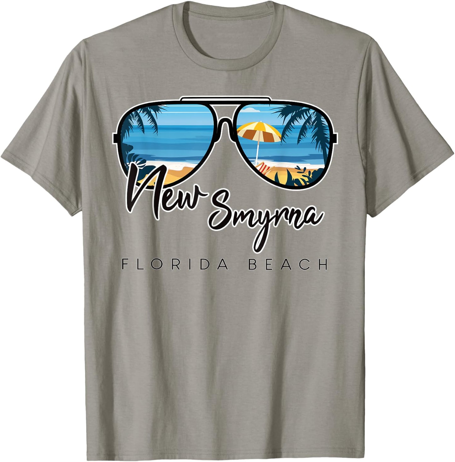 New Smyrna Beach Florida Palm Tree Sunglasses Souvenir Women Kids T-Shirt - T-Shirt | Sand