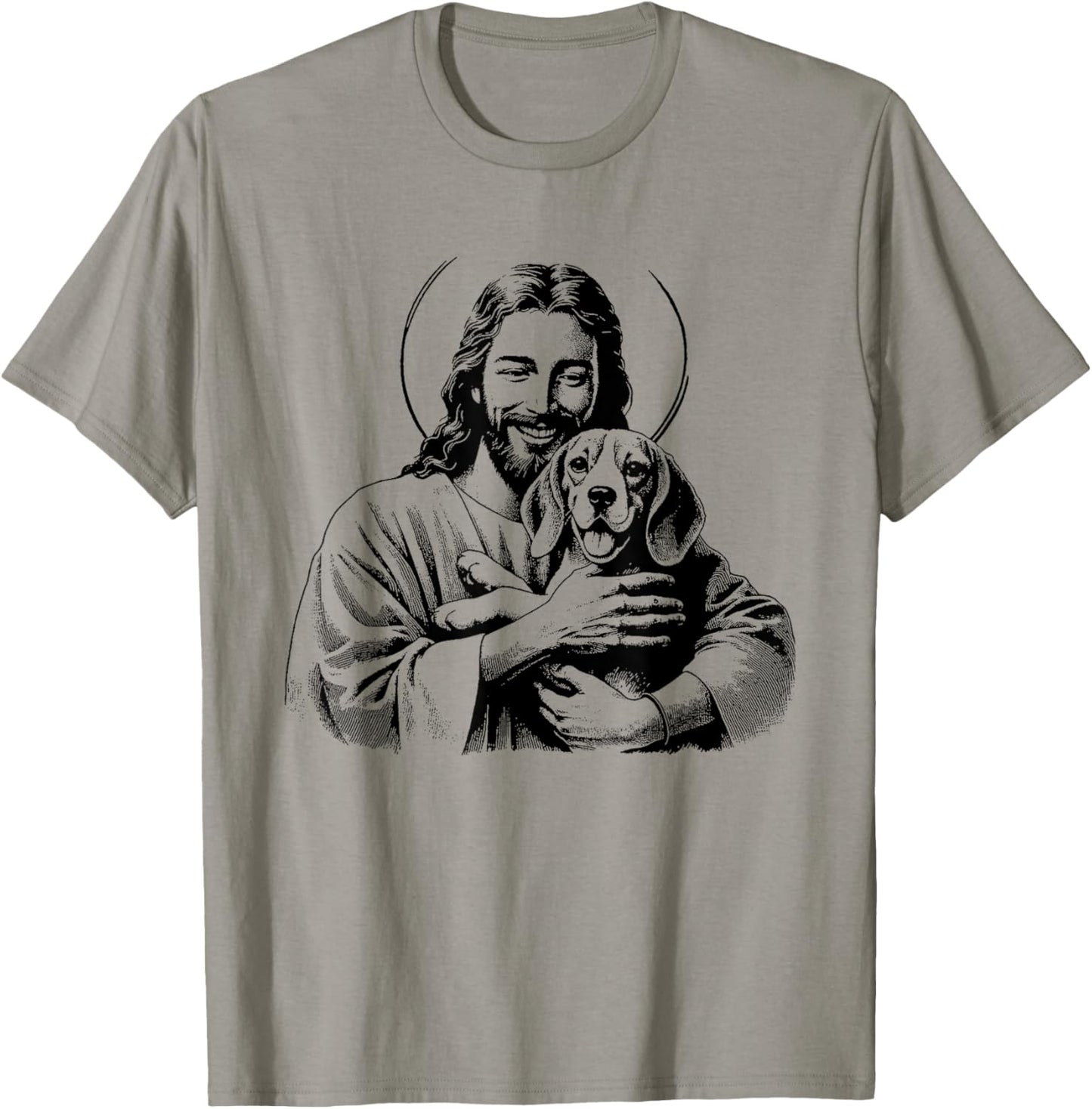 Jesus Beagle Dog - Funny Christian Religious Dog Lover Men Women Kids T-Shirt - T-Shirt | Sand
