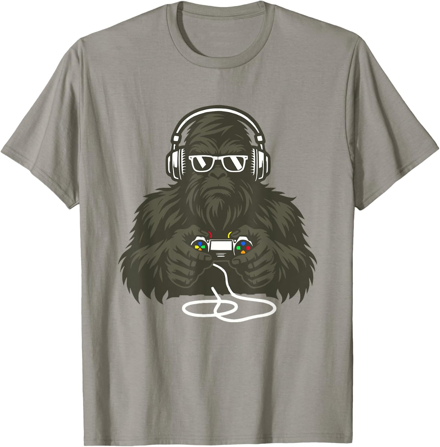 Sasquatch Bigfoot Video Gamer Retro Gaming Men Boys Teens T-Shirt - T-Shirt | Sand
