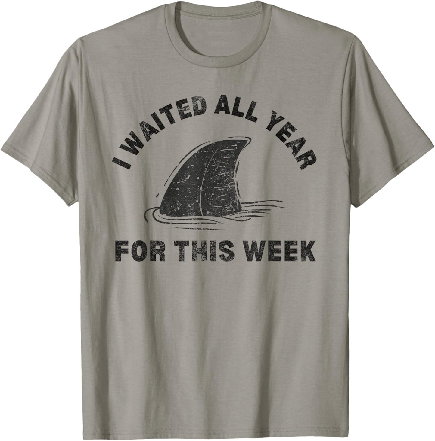 I Waited All Year For This Week 2024 Funny Shark Lover Ocean T-Shirt - T-Shirt | Sand