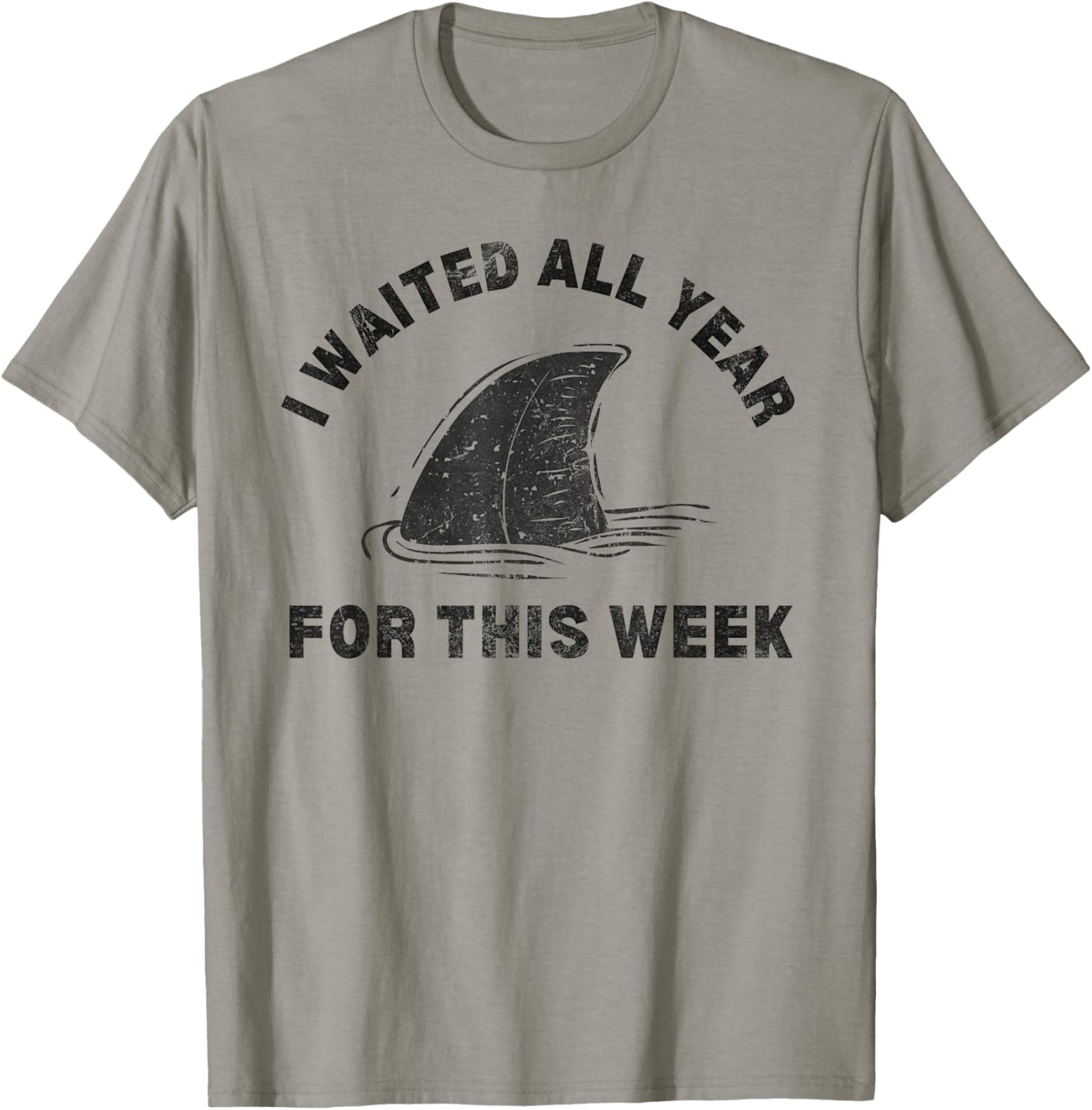 I Waited All Year For This Week 2024 Funny Shark Lover Ocean T-Shirt - T-Shirt | Sand