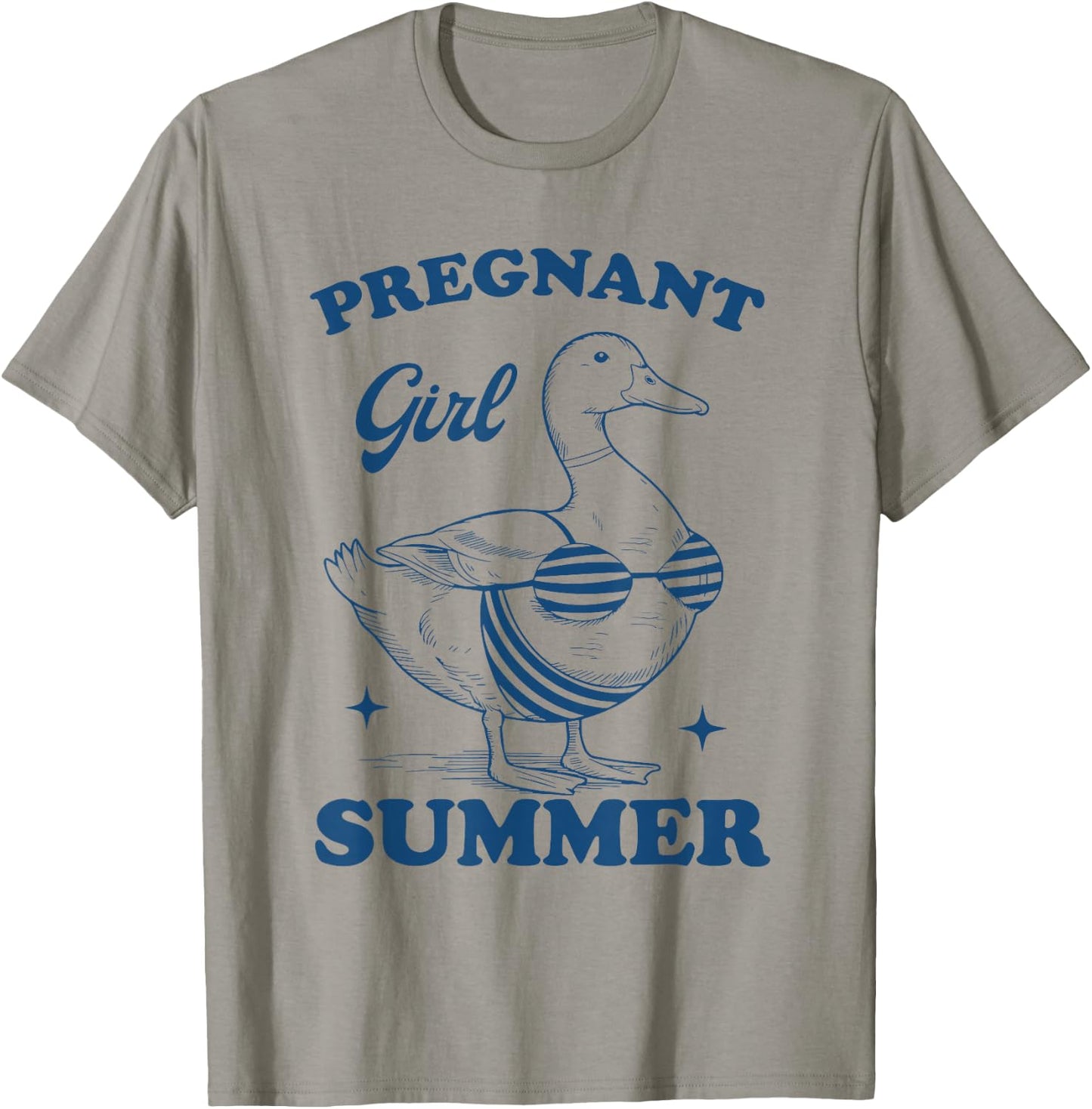Pregnant Girl Summer Funny Baby Announcement Goose Mom T-Shirt - T-Shirt | Sand