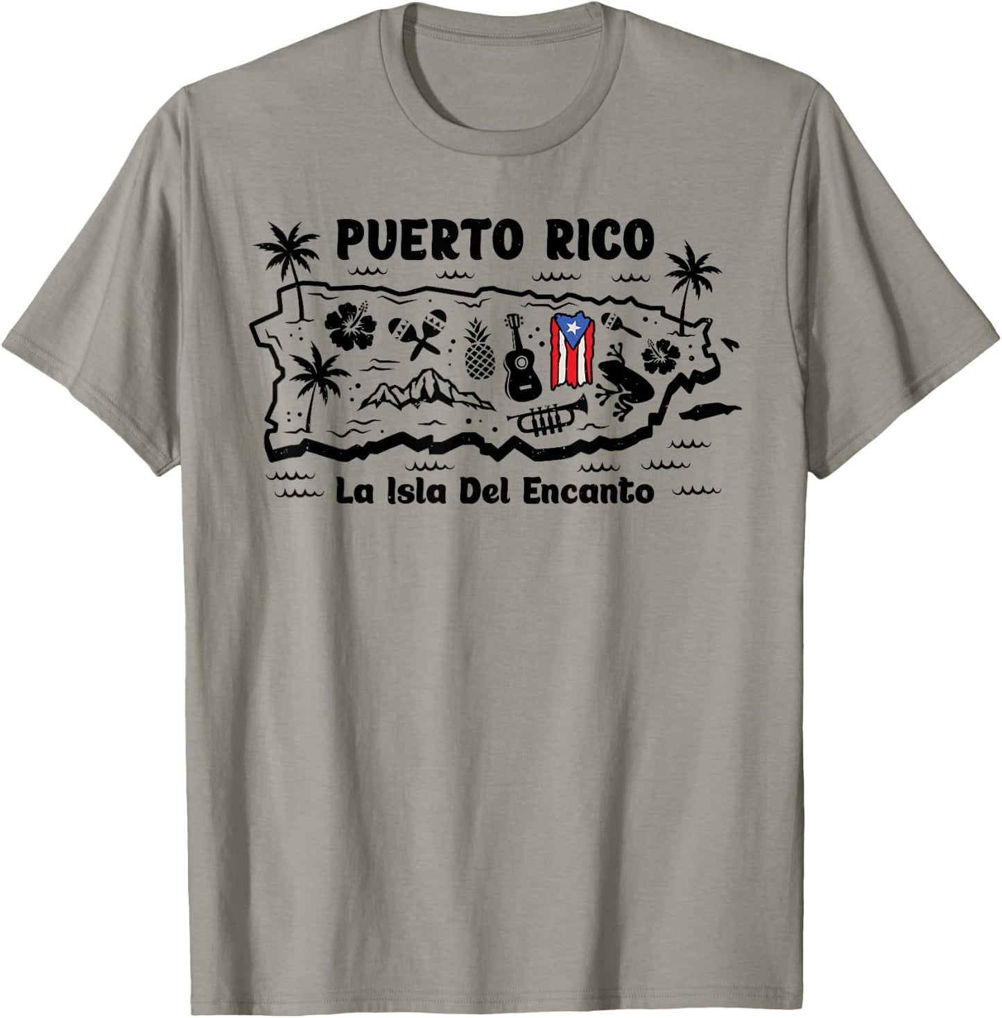 Puerto Rico La Isla del Encanto Puerto Rican Flag Retro T-Shirt - T-Shirt | Sand