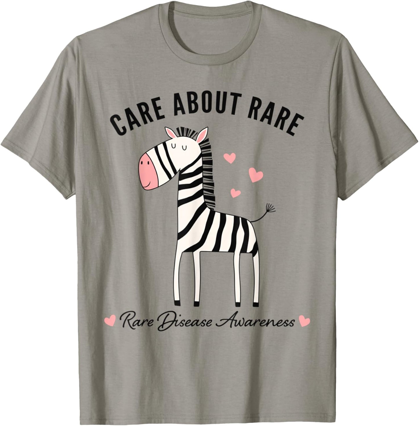 Rare Disease Awareness - Care About Rare - Cute Zebra T-Shirt - T-Shirt | Sand