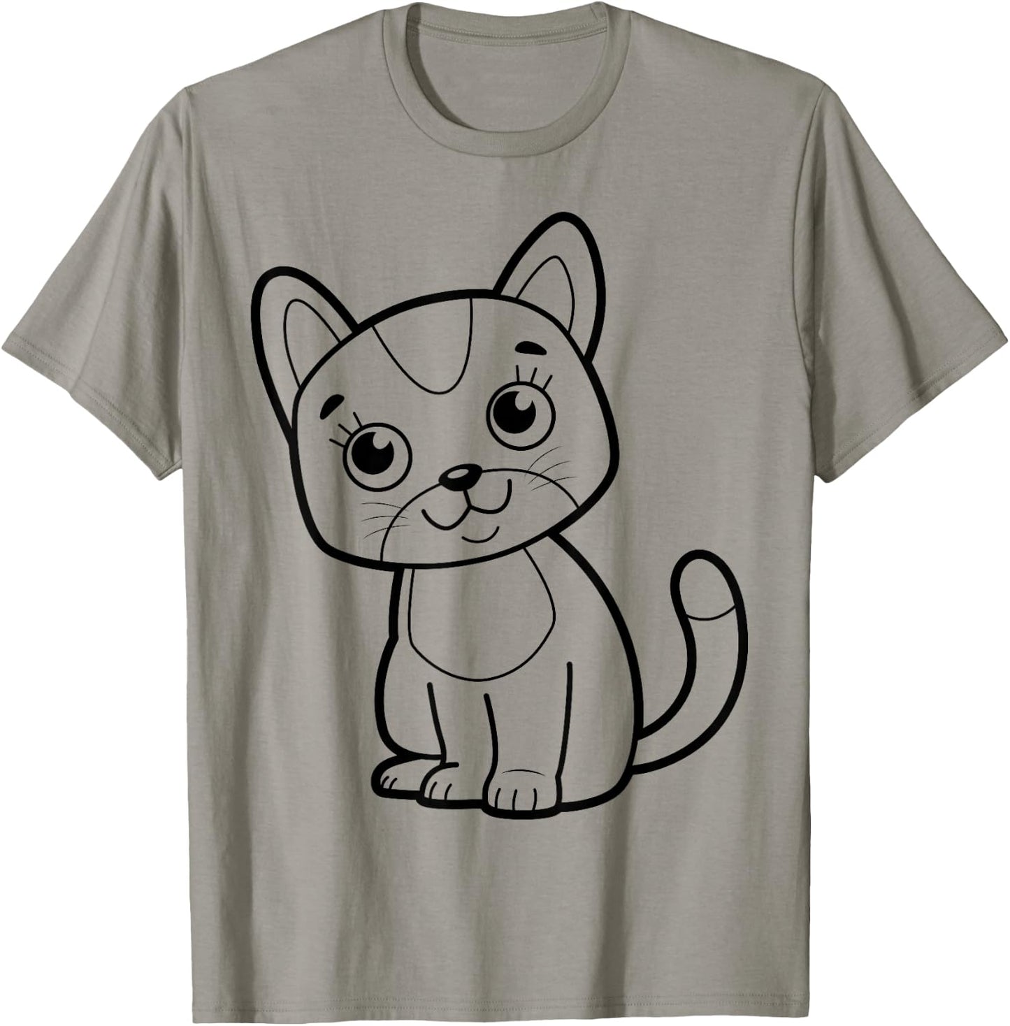 Cute cat to paint and color in for children T-Shirt - T-Shirt | Sand