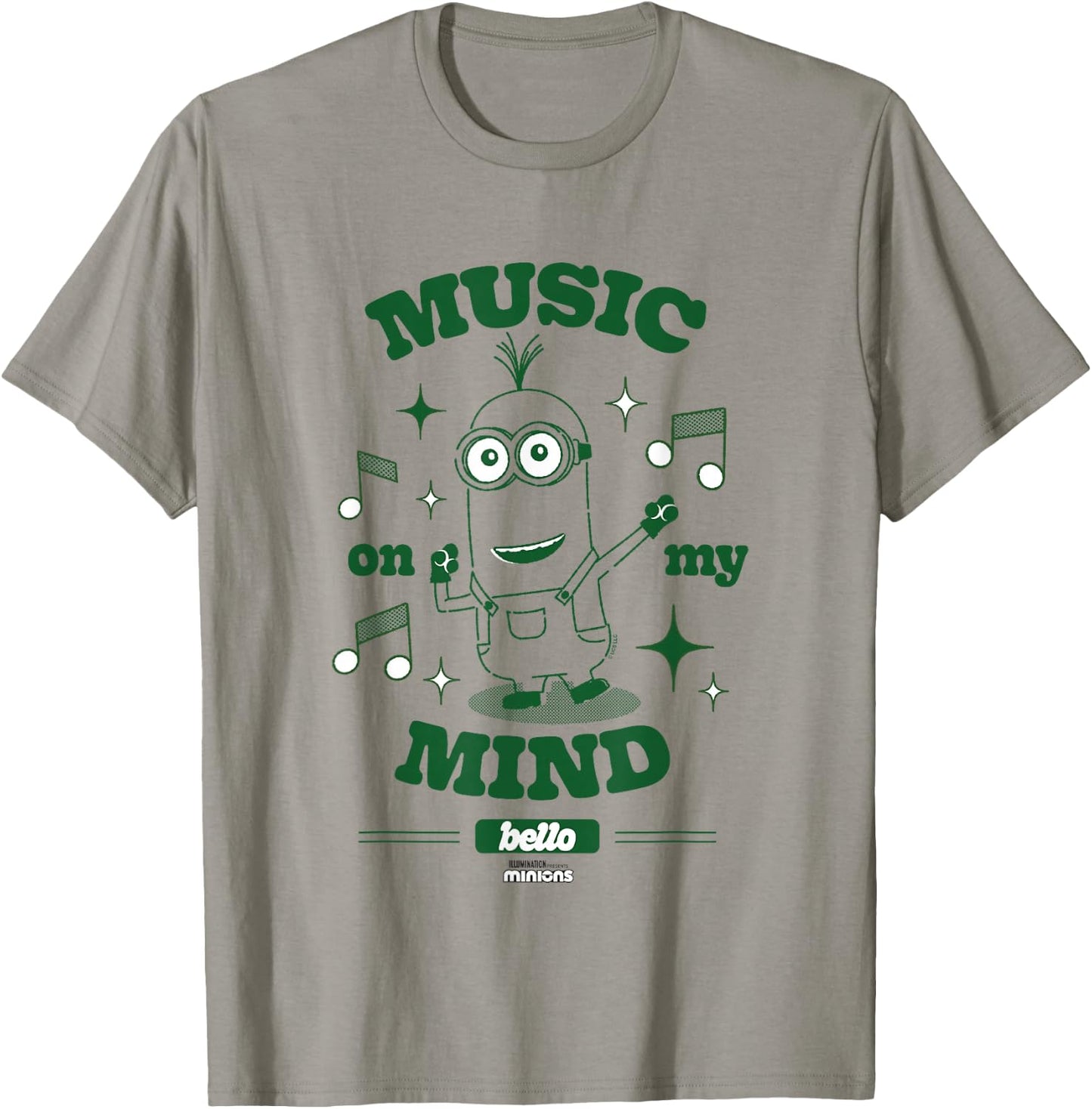 Minions Music On My Mind Bello Minion Dance Party T-Shirt - T-Shirt | Sand