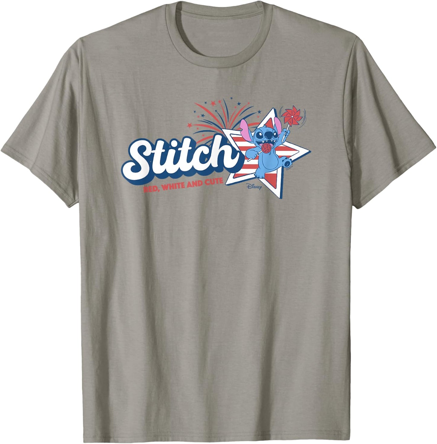 Disney Lilo & Stitch Red White Cute 4th of July T-Shirt - T-Shirt | Sand