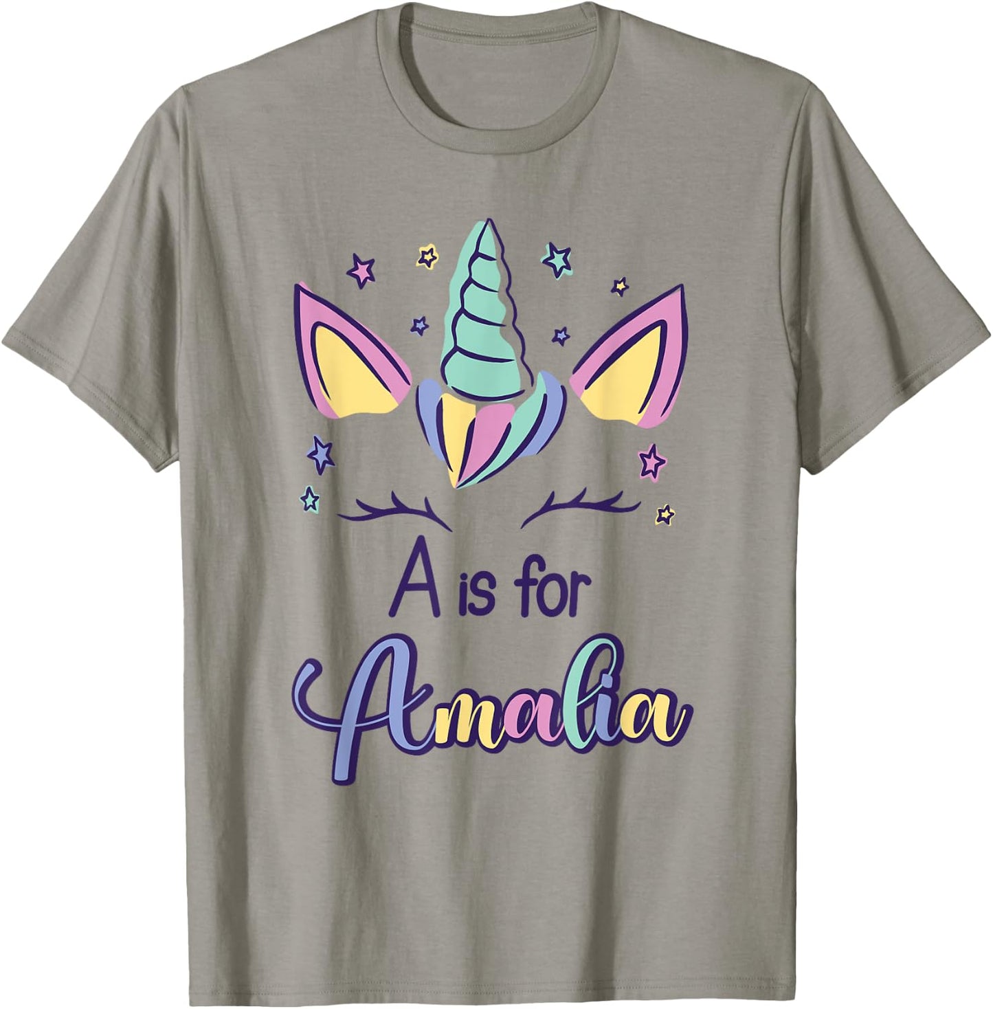 First Name Amalia Personalized A Is For Amalia T-Shirt - T-Shirt | Sand