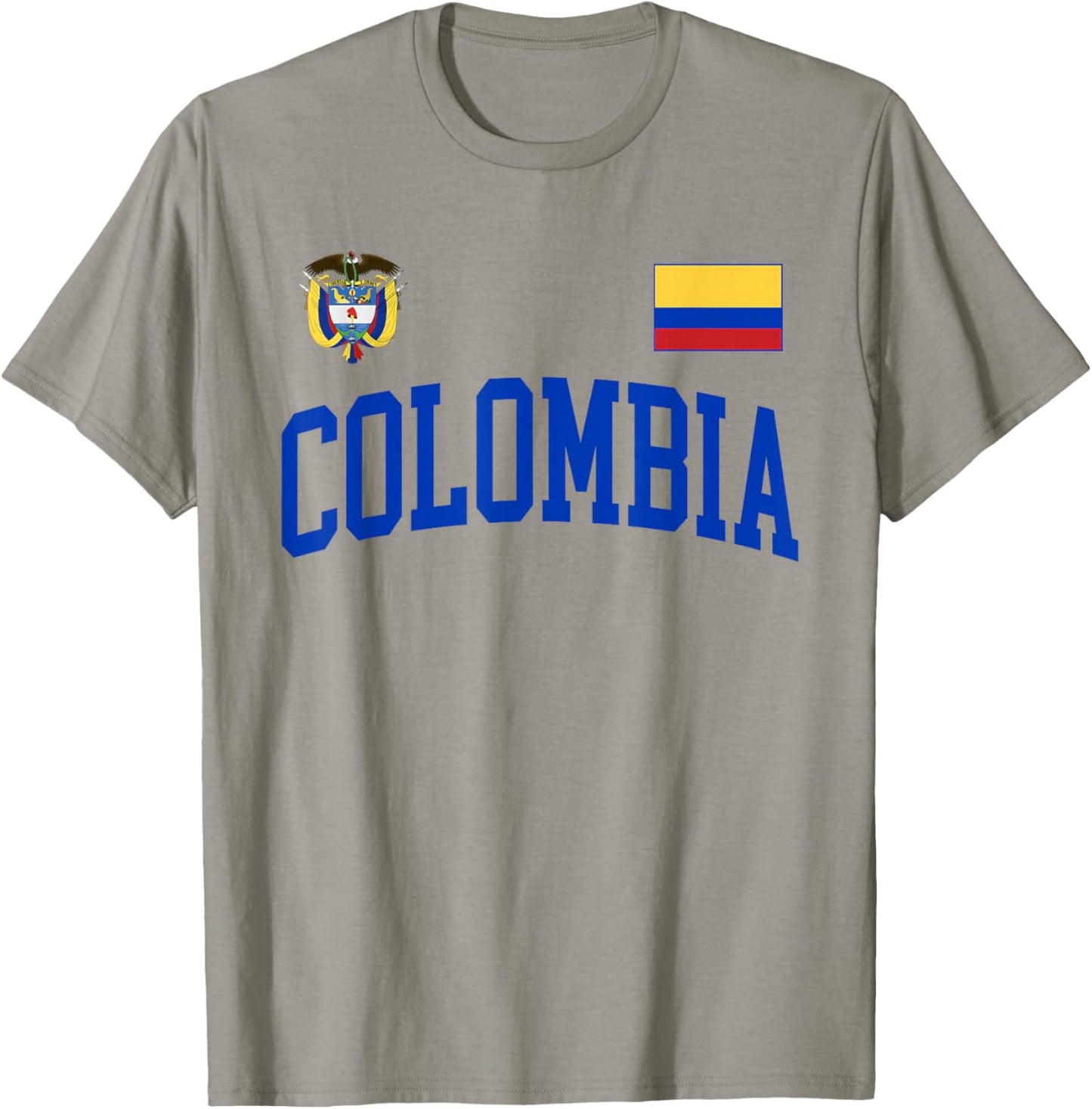 Threadrock Vintage Retro Colombia Flag Colombian Pride , Small, Yellow T-Shirt - T-Shirt | Sand