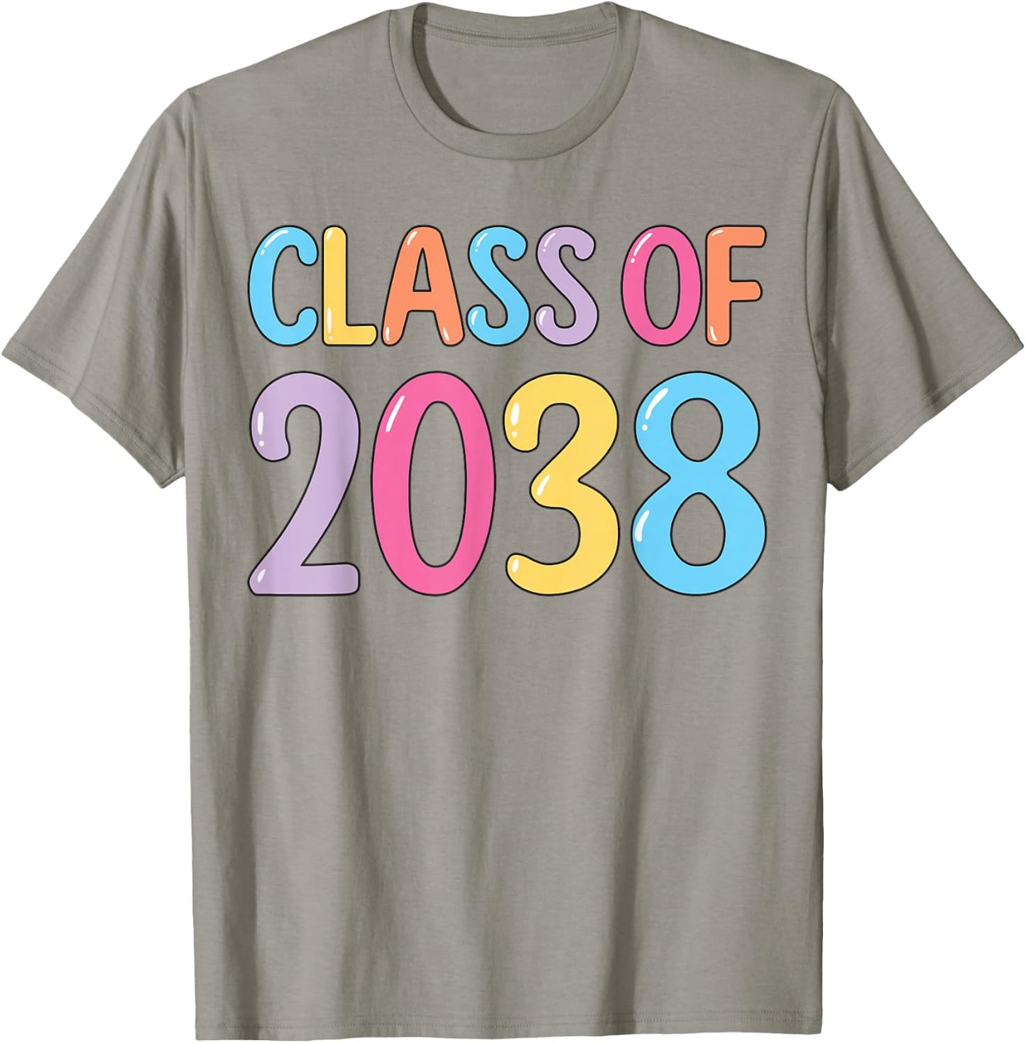 Class of 2038 Grow With Me Pre-K to 12 Handprints On Back T-Shirt - T-Shirt | Sand