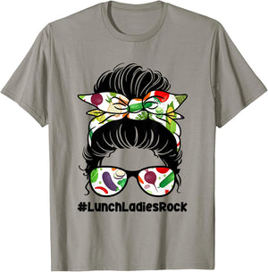 Lunch Ladies Rock Food Service School Cafeteria Worker T-Shirt - T-Shirt | Sand