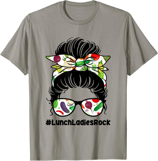 Lunch Ladies Rock Food Service School Cafeteria Worker T-Shirt - T-Shirt | Sand