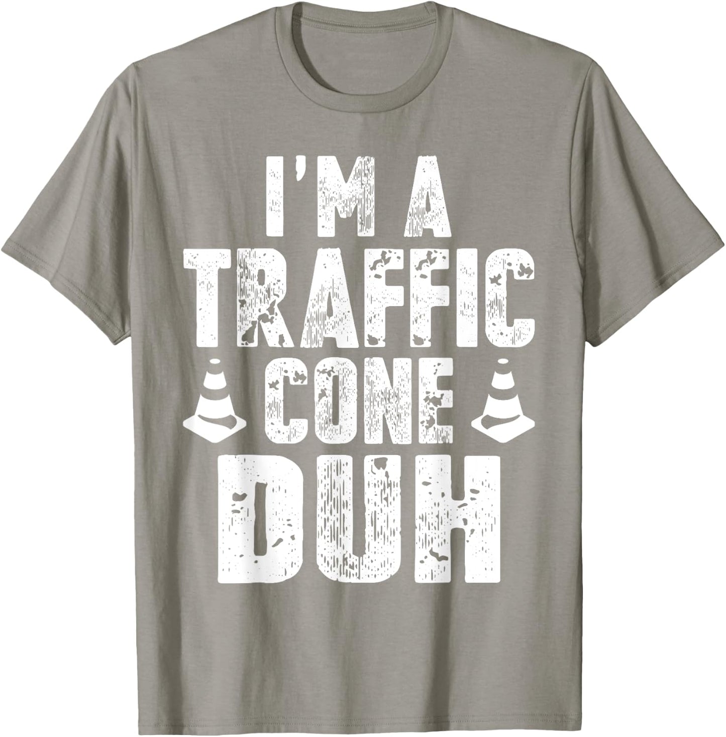 I'm a Traffic Cone Duh Funny Halloween Costume Vintage T-Shirt - T-Shirt | Sand