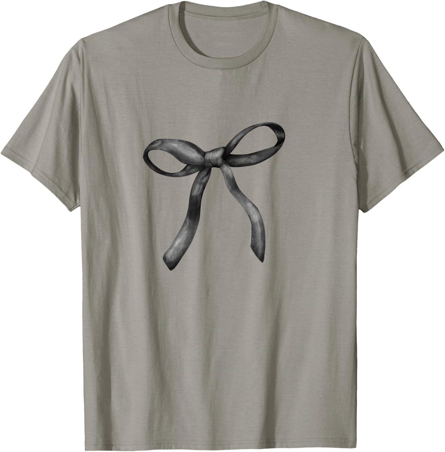 Black Bow Coquette Girly Aesthetic T-Shirt - T-Shirt | Sand