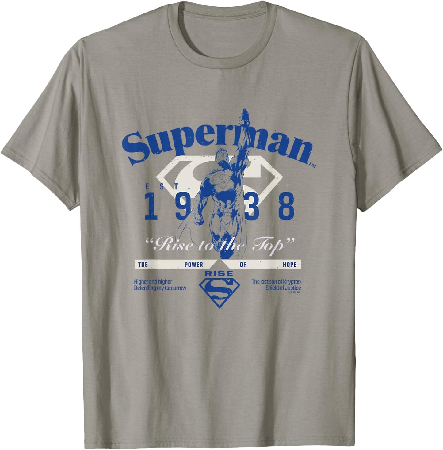 DC Comics Superman Rise to The Top Est. 1938 Vintage Logo T-Shirt - T-Shirt | Sand