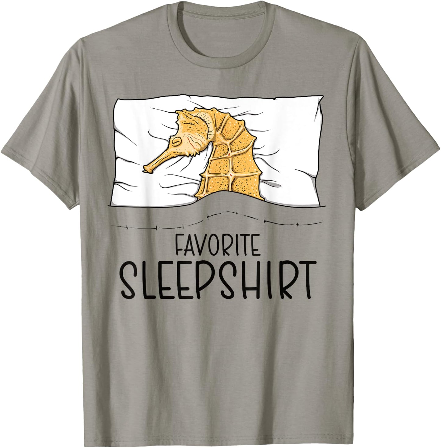 Favorite Sleepshirt Seahorse, Napping Seahorse Pajama T-Shirt - T-Shirt | Sand