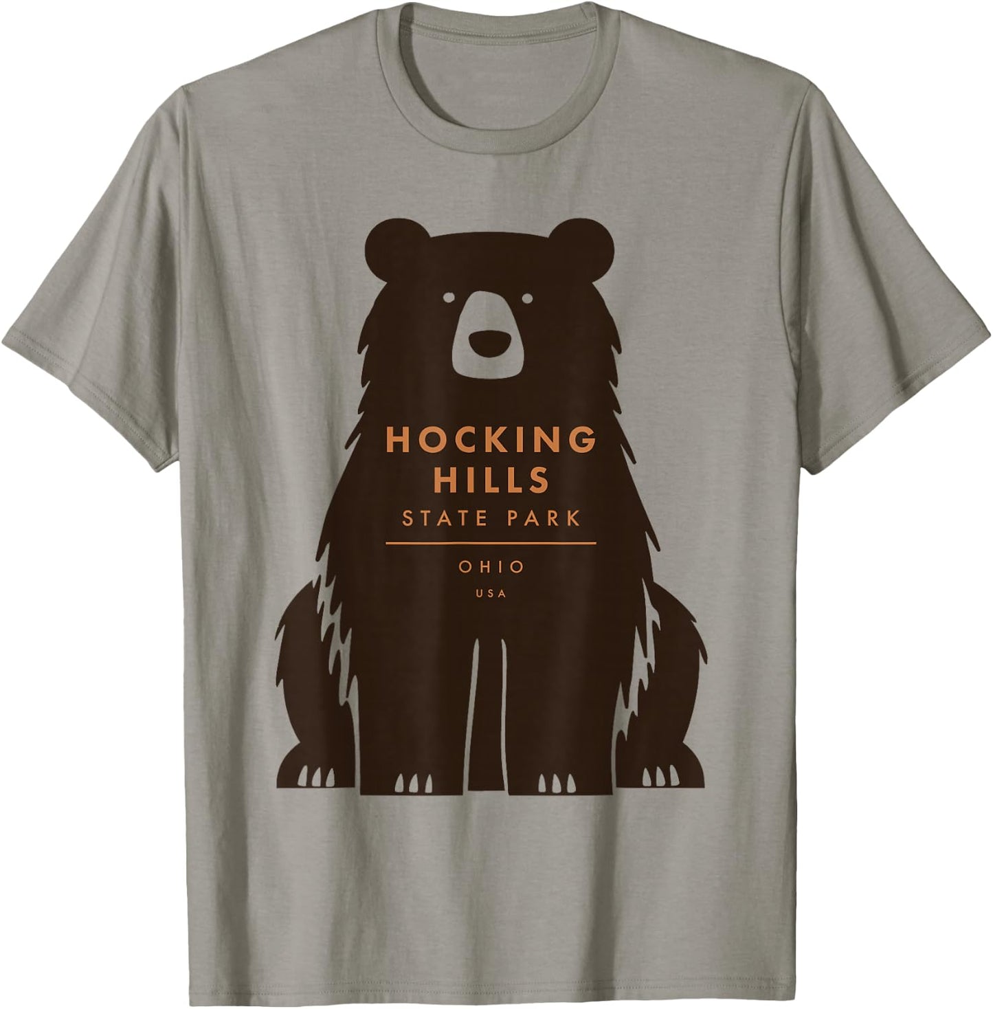 Hocking Hills State Park Ohio Retro Vintage Bear T-Shirt - T-Shirt | Sand