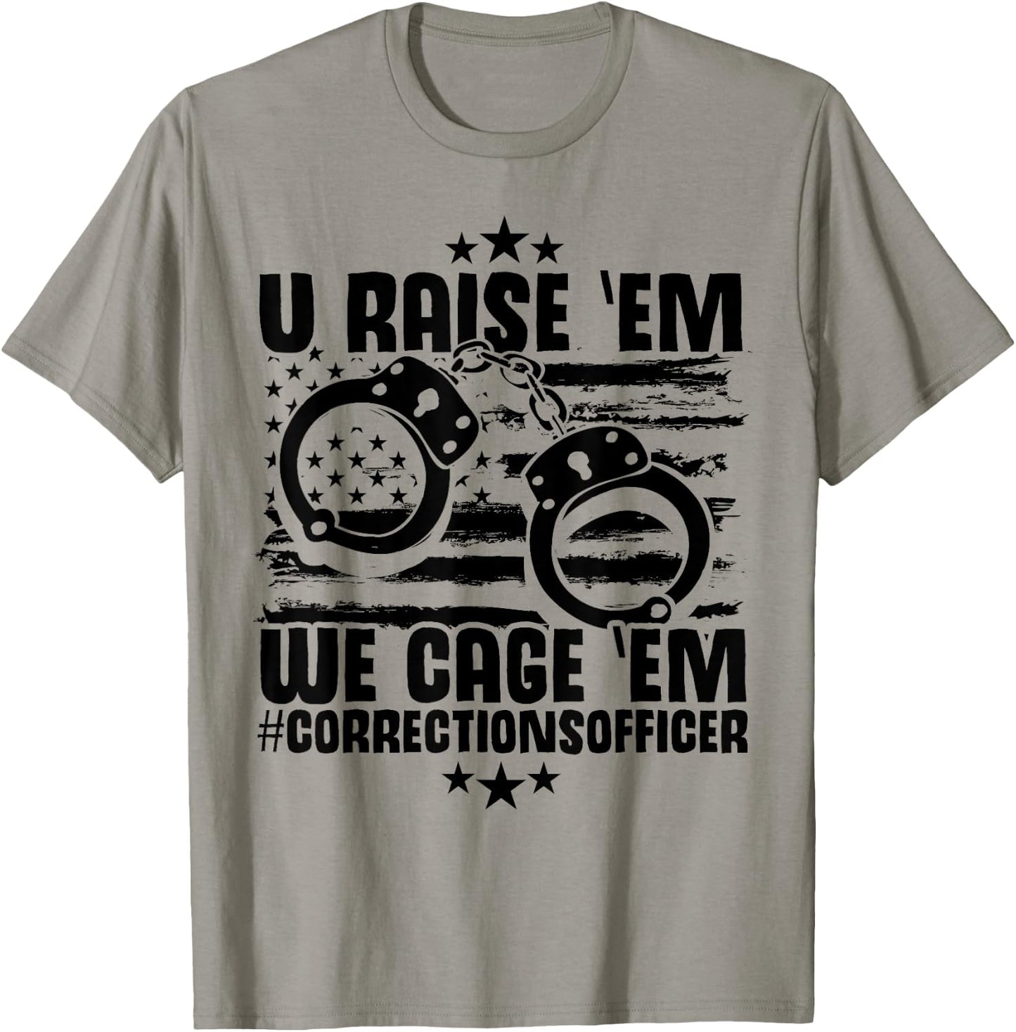 Corrections Decor Thin Silver Line Gear Correctional Officer T-Shirt - T-Shirt | Sand