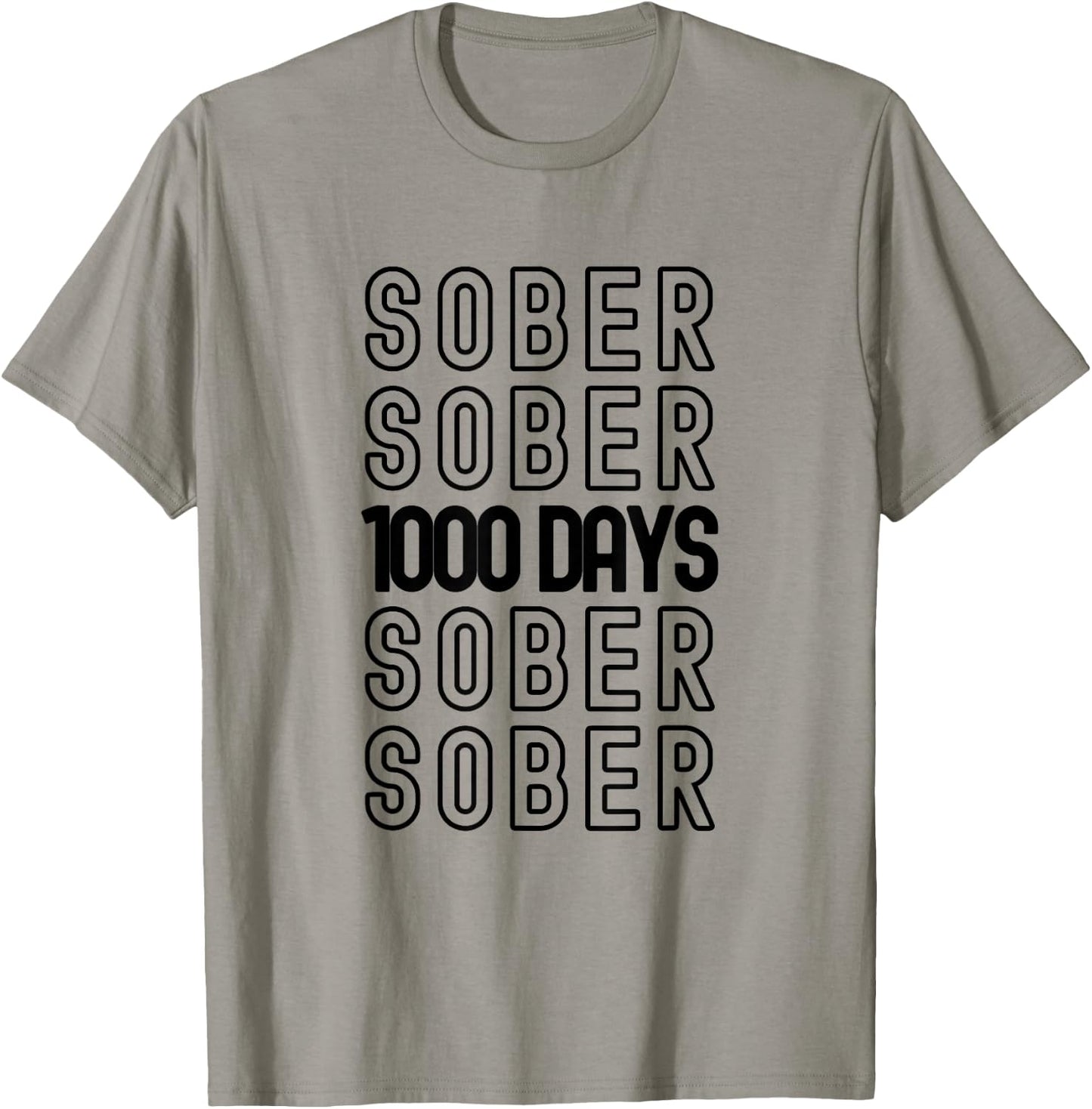 1000 Days Sober Recovery Thousand Days Clean Anniversary T-Shirt - T-Shirt | Sand