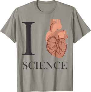 I Love Heart Science T Shirt - Biology Teacher Medicine Women Girls Kids T-Shirt - T-Shirt | Sand