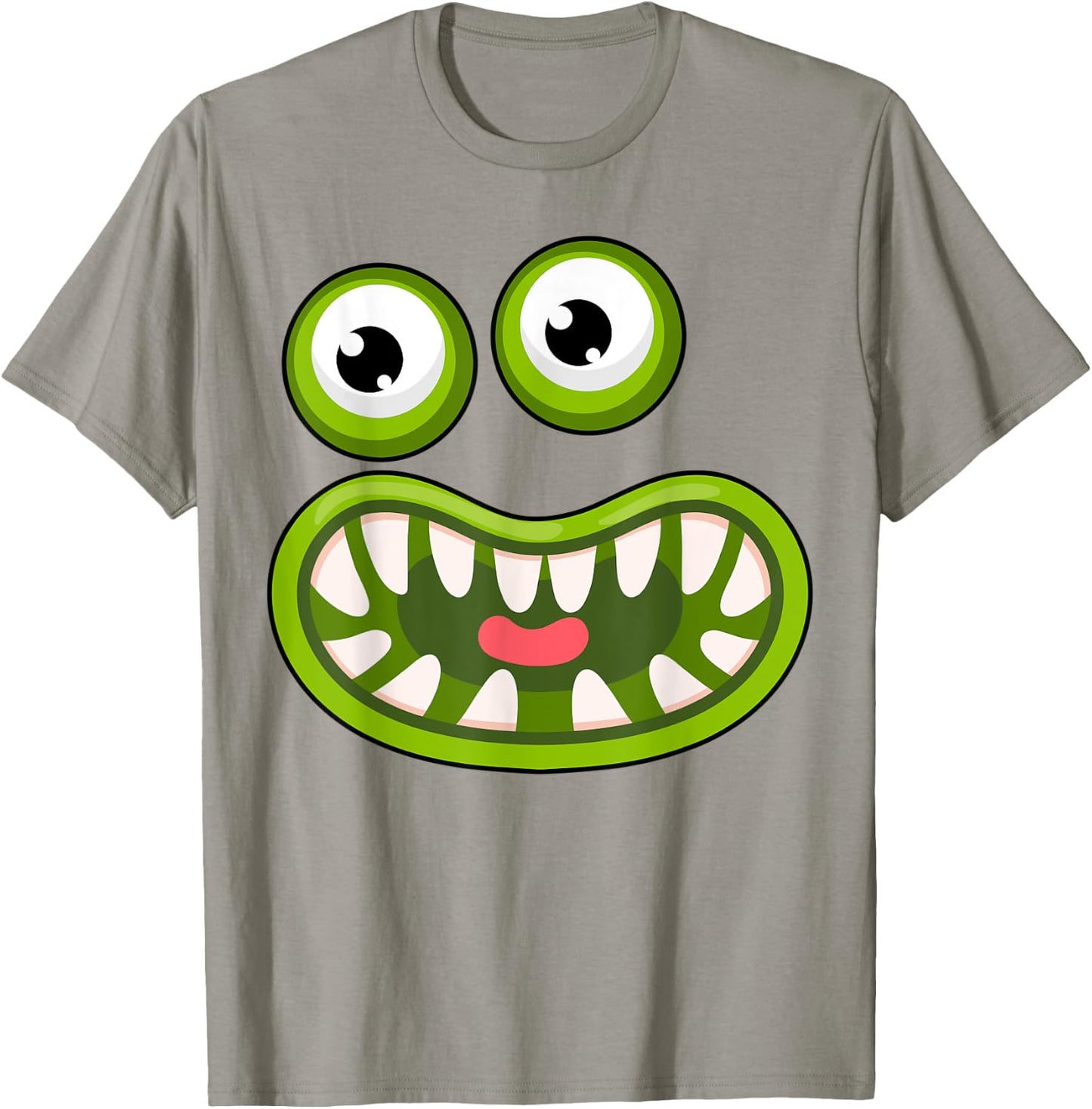 Funny Green Big Mouth Monster Easy Halloween Costume T-Shirt - T-Shirt | Sand