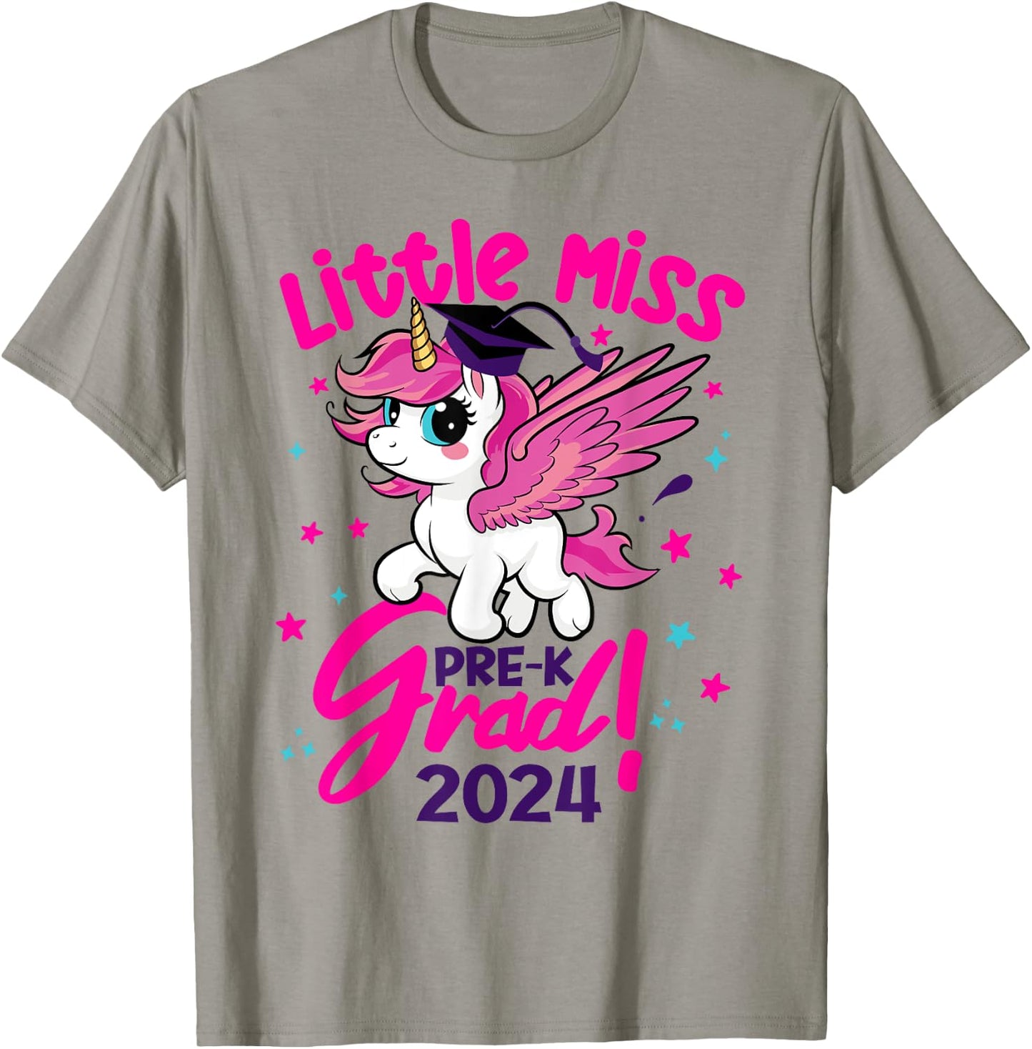 Unicorn Miss Pre-k Grad Preschool Graduation 2024 Kids Team T-Shirt - T-Shirt | Sand