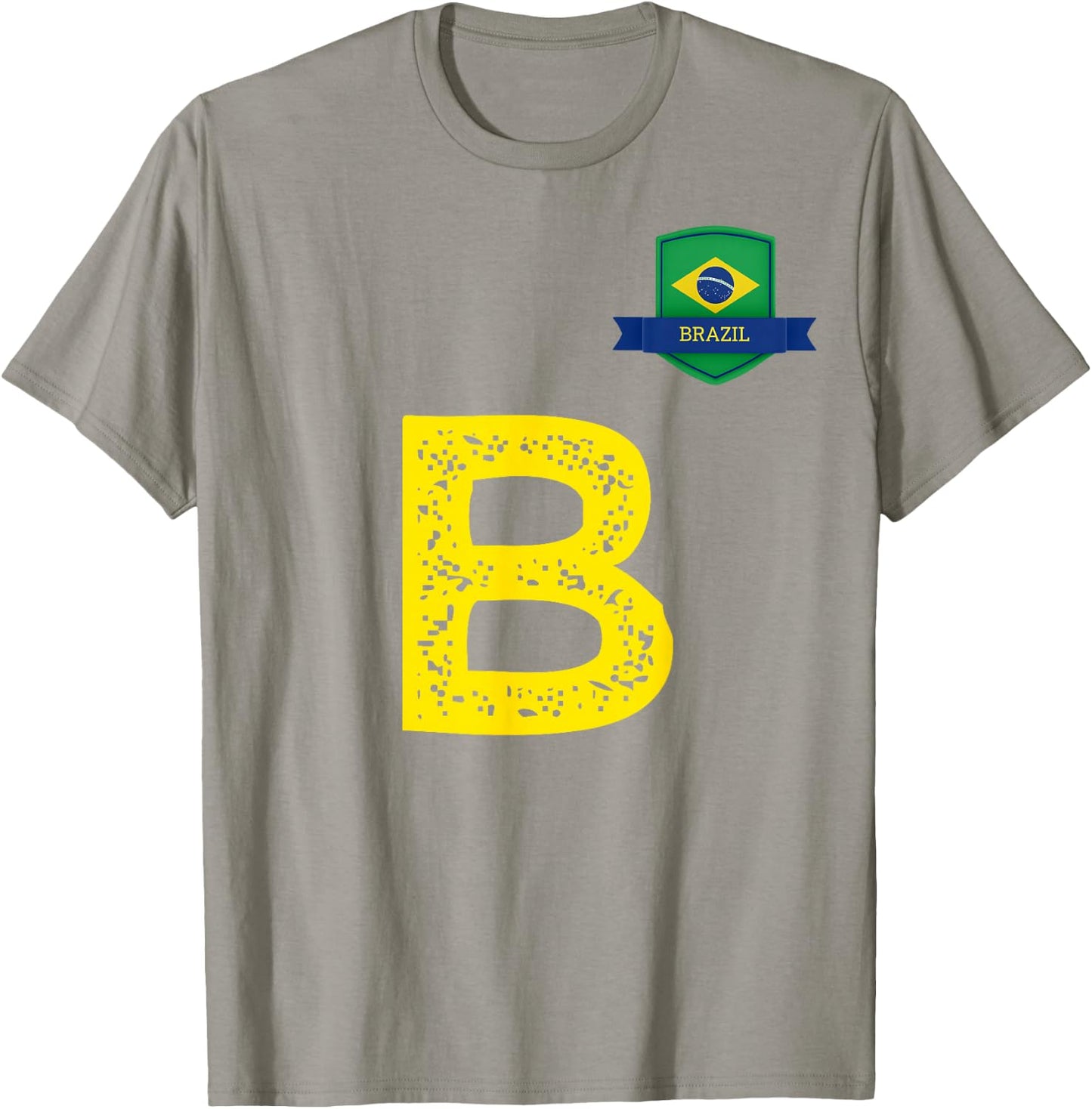 Brazil Human Flag Letter B Brazil T-Shirt - T-Shirt | Sand