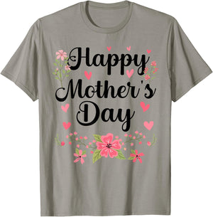 Happy Mother's Day Mommy Cute Floral Women For Mom Grandma T-Shirt - T-Shirt | Sand