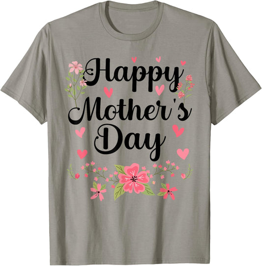 Happy Mother's Day Mommy Cute Floral Women For Mom Grandma T-Shirt - T-Shirt | Sand