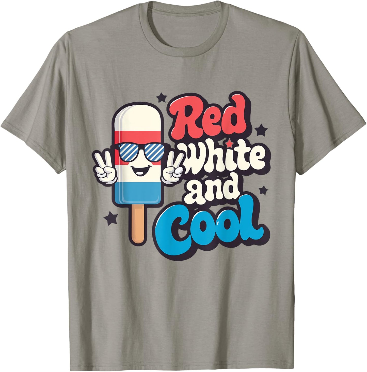Red White And Cool 4th Of July Popsicle Ice Cream Patriotic Kids Men T-Shirt - T-Shirt | Sand