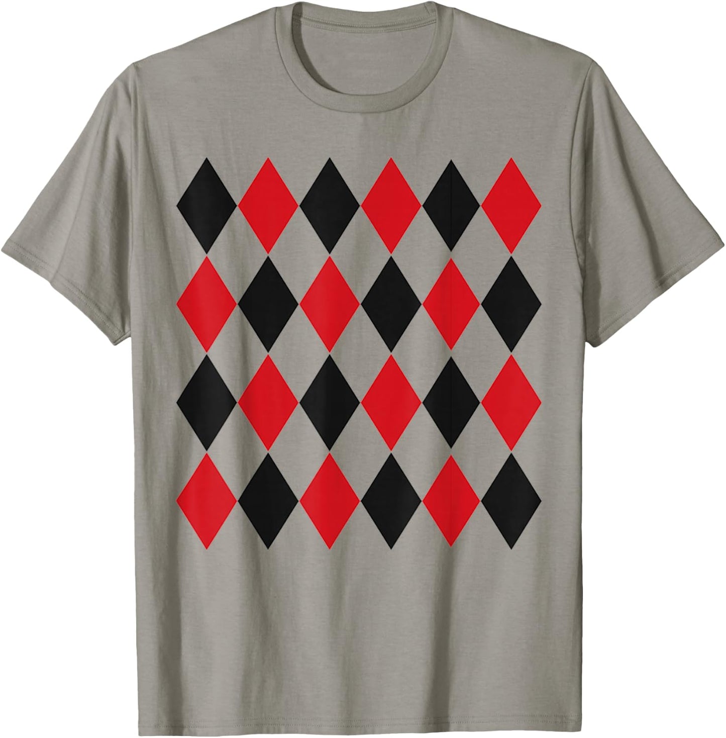 Harlequin Red Black Pattern T-Shirt - T-Shirt | Sand