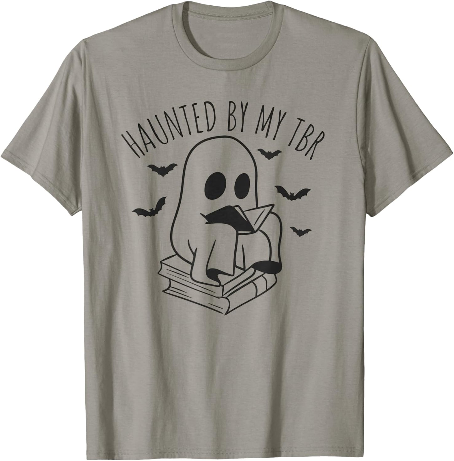 Haunted By My TBR Reading Coach Ghosts Halloween Bookish T-Shirt - T-Shirt | Sand