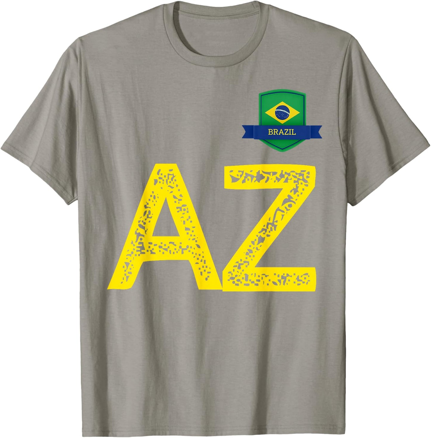 Brazil Human-Flag Letter A and Letter Z Brazil T-Shirt - T-Shirt | Sand