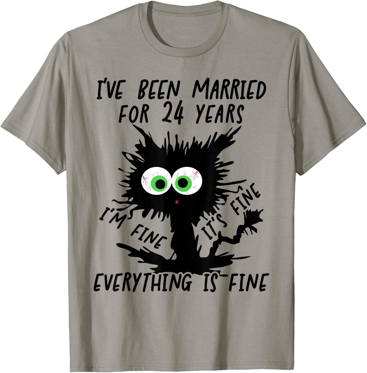 Opal Wedding I've Been Married For 24 Years T-Shirt - T-Shirt | Sand