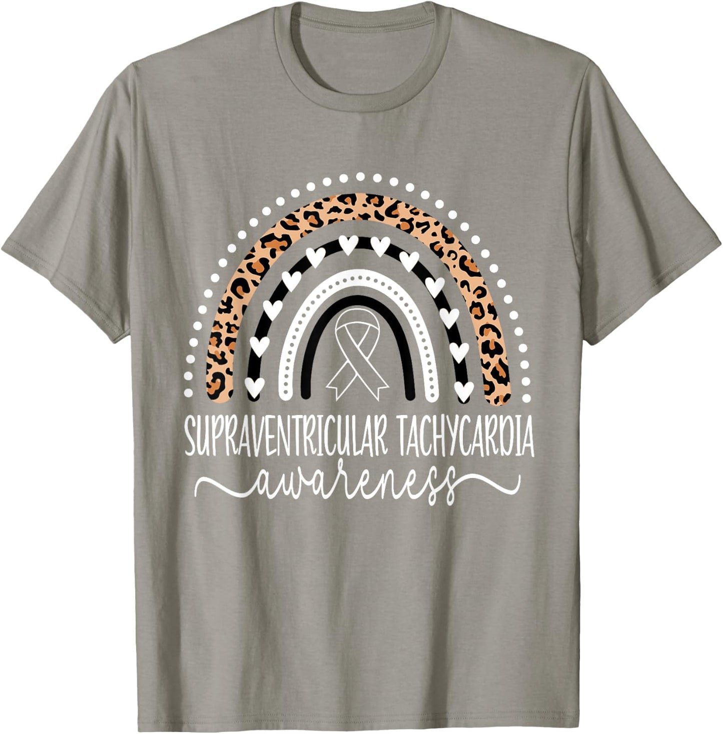 supraventricular tachycardia SVT Awareness Wear Red Rainbow T-Shirt - T-Shirt | Sand
