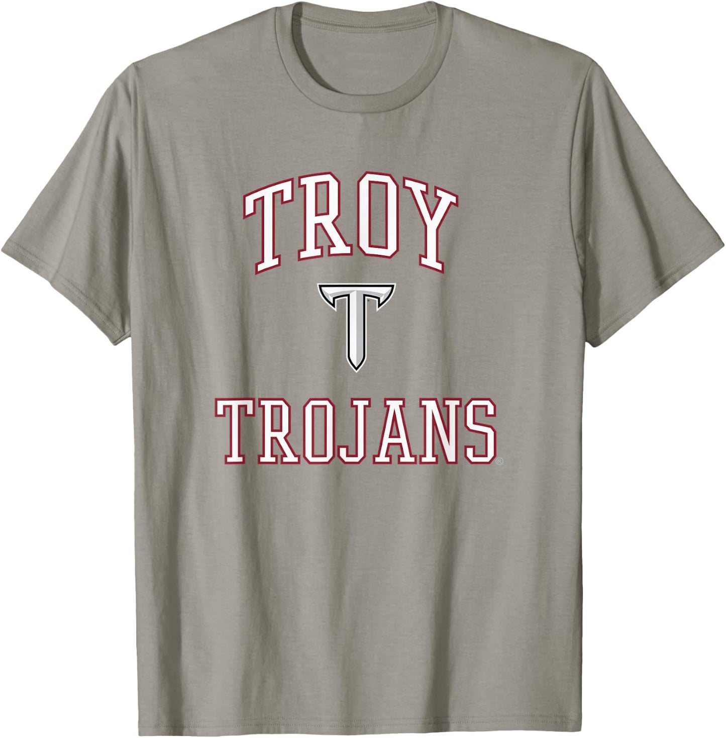 Troy Trojans Logo Gray Officially Licensed T-Shirt - T-Shirt | Sand
