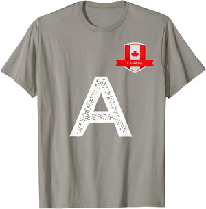 Canada Human-Flag Letter A Canadian T-Shirt - T-Shirt | Sand