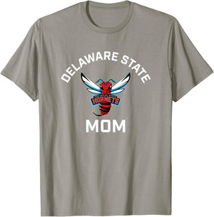 Delaware State University DSU Hornets Arched Mom T-Shirt - T-Shirt | Sand