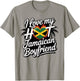 Hot Jamaican Boyfriend Flame Heart Jamaica Birthday Design T-Shirt - T-Shirt | Sand