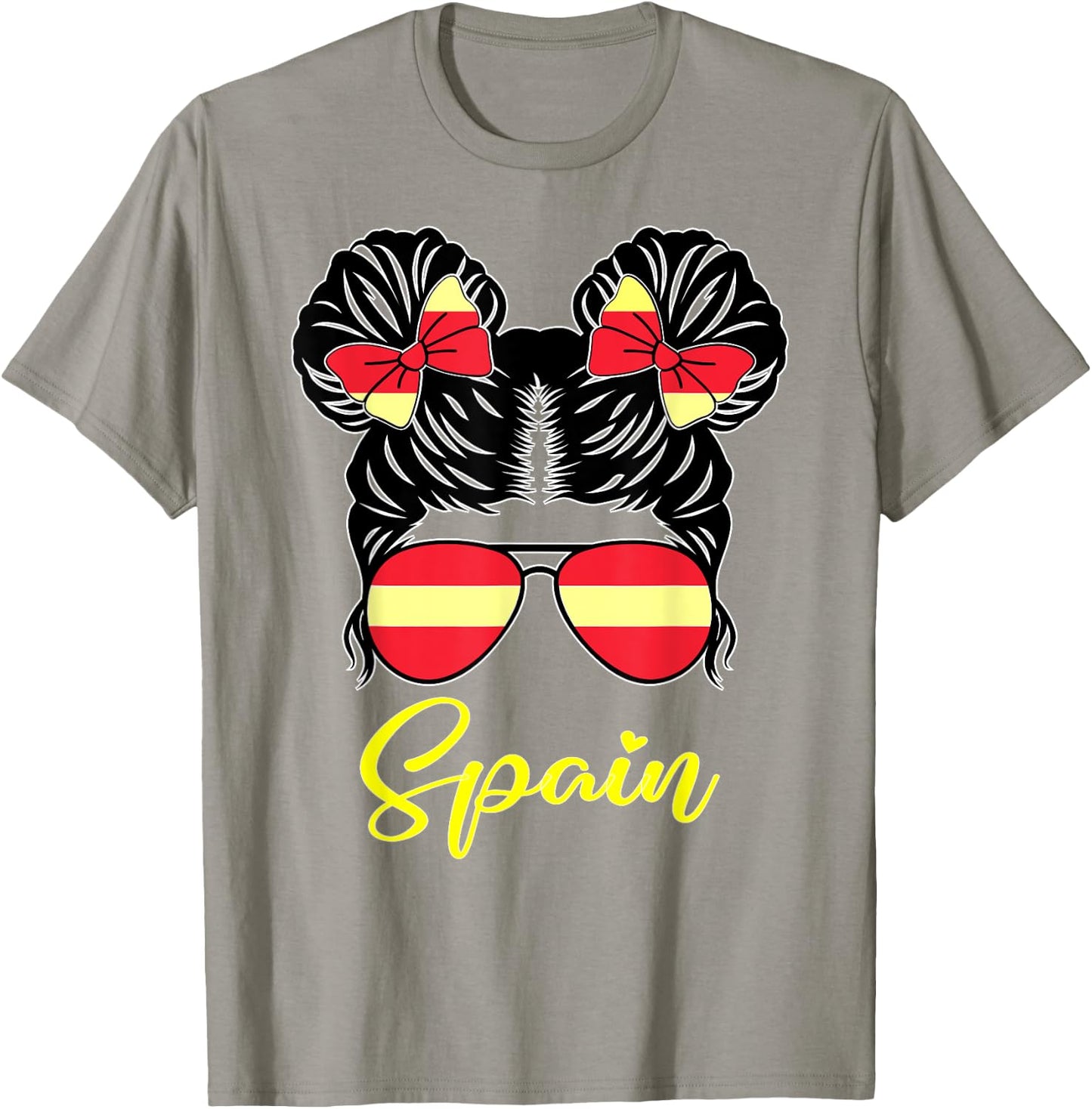 Spain Flag Heart Heartbeat for Spain Men Women Kids Girl T-Shirt - T-Shirt | Sand