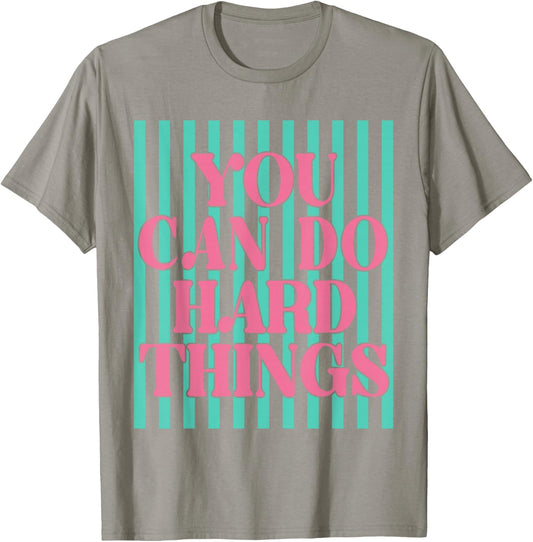 Retro Stripes You Can Do Hard Things Test Day Teachers Kids T-Shirt - T-Shirt | Sand