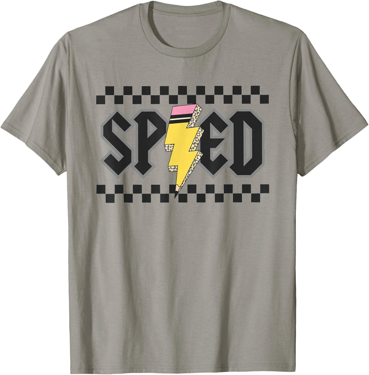 Retro SPED Teacher Pencil Lightning Bolt Back To School T-Shirt - T-Shirt | Sand