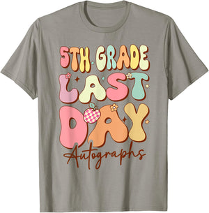 Last Day of School Autograph 5th Grade Graduation Boys Girls T-Shirt - T-Shirt | Sand