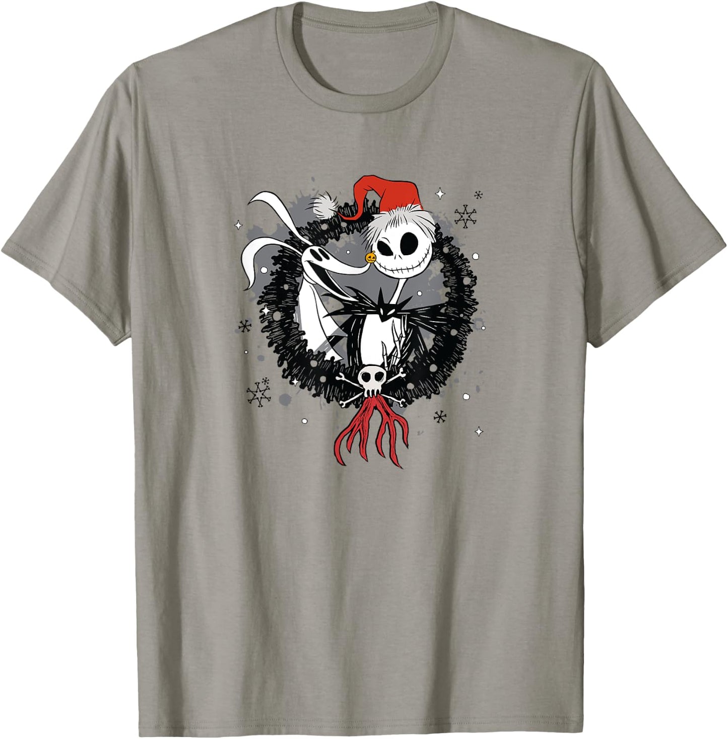 Disney The Nightmare Before Christmas Jack & Zero Wreath T-Shirt - T-Shirt | Sand