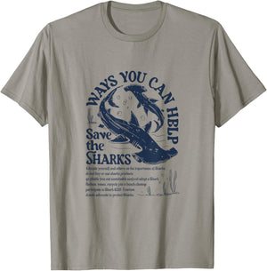 Save the Sharks Shark Lovers Protection Species Protection T-Shirt - T-Shirt | Sand