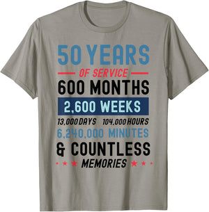 Funny Retirement 50 Years Of Service Retired Retiree T-Shirt - T-Shirt | Sand
