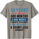 Funny Retirement 50 Years Of Service Retired Retiree T-Shirt - T-Shirt | Sand