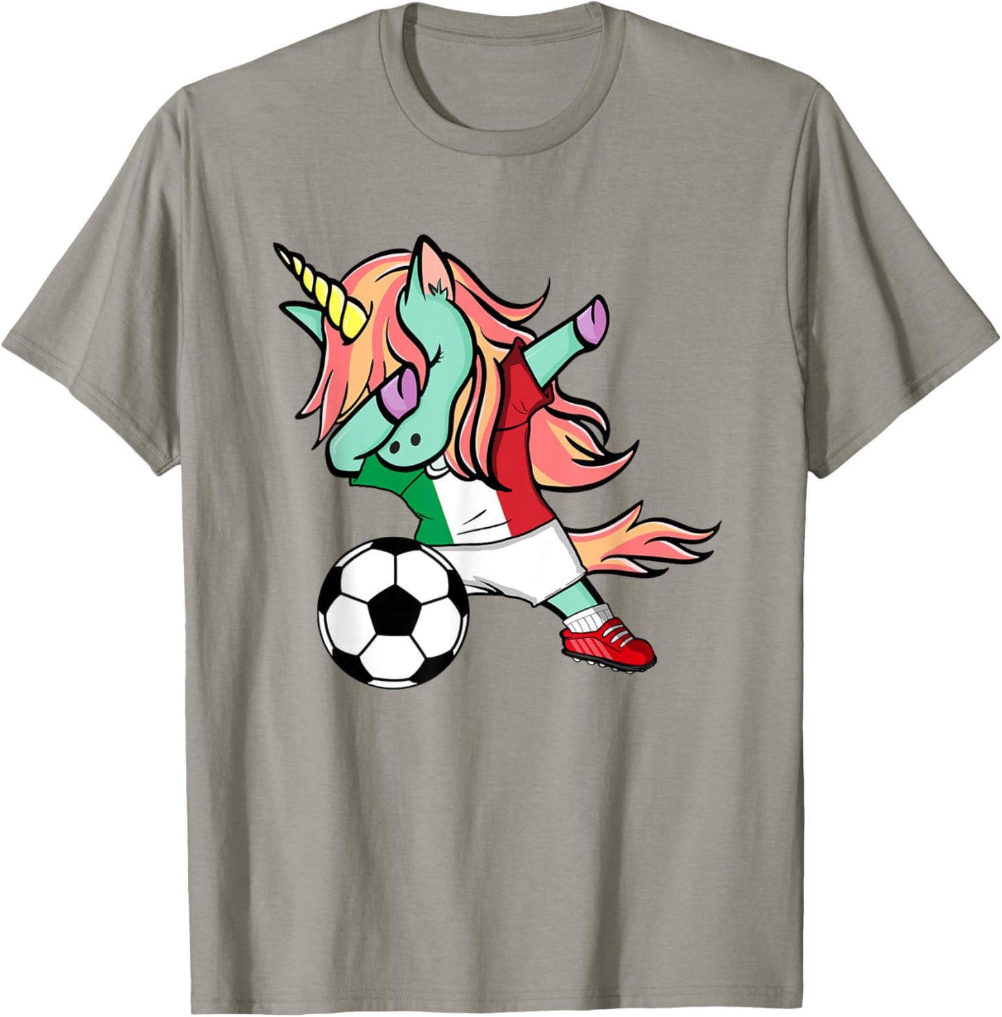 Dabbing Unicorn Italy Soccer Jersey Italian Football Lovers T-Shirt - T-Shirt | Sand